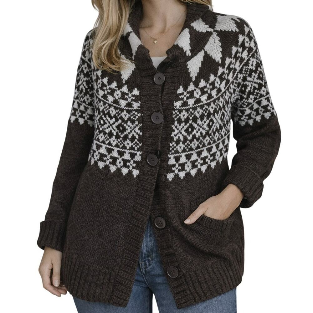 Motto Plus Cardigan Sweater Wool Blend Womens 2X Grandpa Soft Cozy Winter